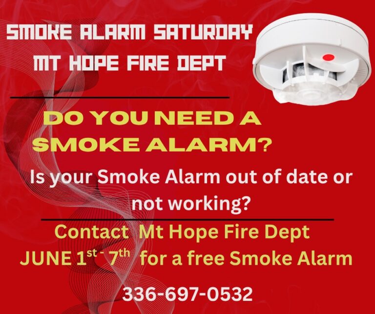 Smoke Alarm Saturday at Mt Hope Fire Dept